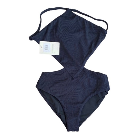 NEW FELLA Sabath One Piece Swimsuit Monokini Waist Cutout Halter Strap Black - Picture 4 of 8